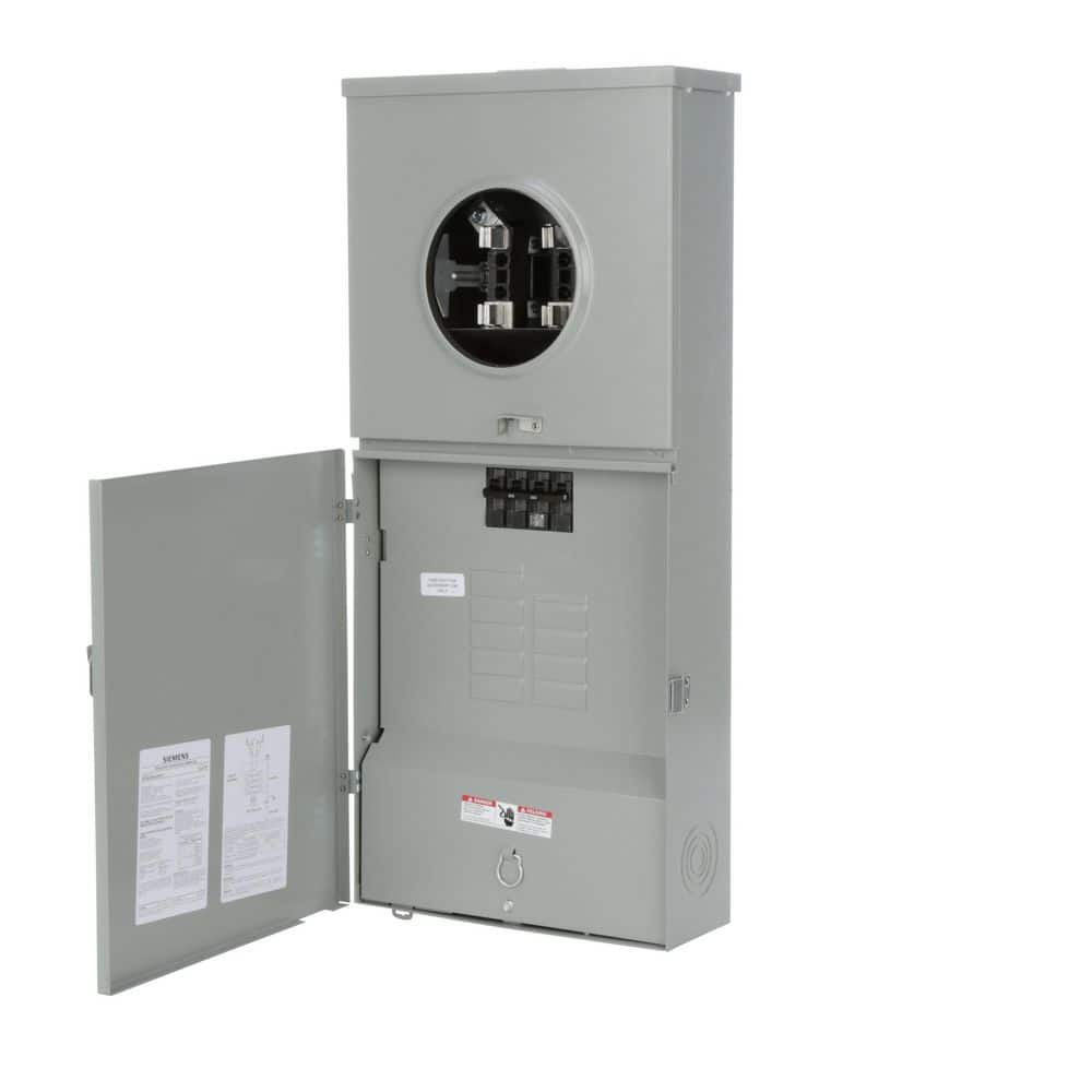 Siemens 200-Amp 8-Space 16-Circuit Overhead/Underground Fed Ringless Type Meter Combo Load Center, model MC0816B120RCT2, product view