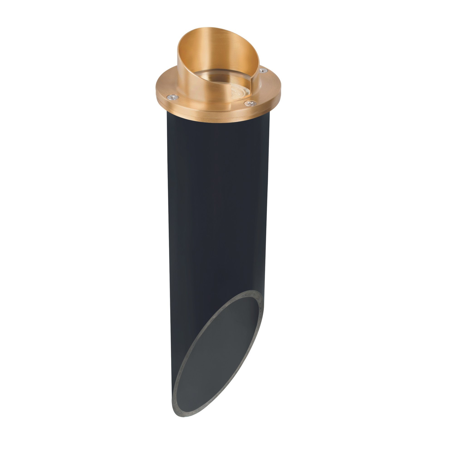 Natural brass hooded deep-sleeve well light, alternate view