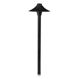 6.5 Inch Large Umbrella Path Light, 12 Inch Stem, Black, 200 Lumens