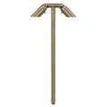 Brass Double-Head Path Light in Antique Bronze, close product view