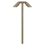 Brass Double-Head Path Light in Antique Bronze, close product view