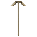 Brass Double-Head Path Light in Antique Bronze, close product view