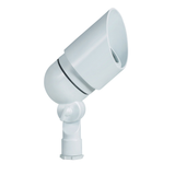 White hooded bullet landscape light, angled view