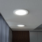 The seamless design of the fixture blends well with residential ceilings.