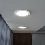 The seamless design of the fixture blends well with residential ceilings.
