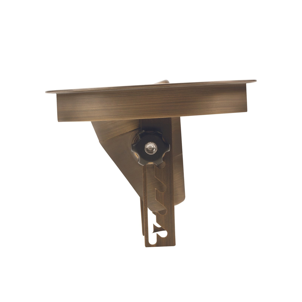 Antique bronze adjustable tilt well light, side profile