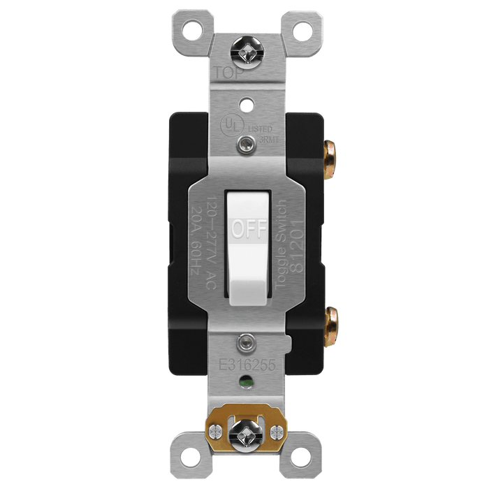 Enerlites Antimicrobial Industrial Toggle Switch 20A, Single Pole