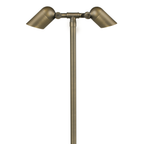Brass Mini Twin Path Light in Antique Bronze, close product view