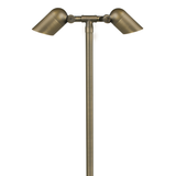 Brass Mini Twin Path Light, 18 Inch Stem, Antique Bronze, 38° Beam Angle, 450 Lumens