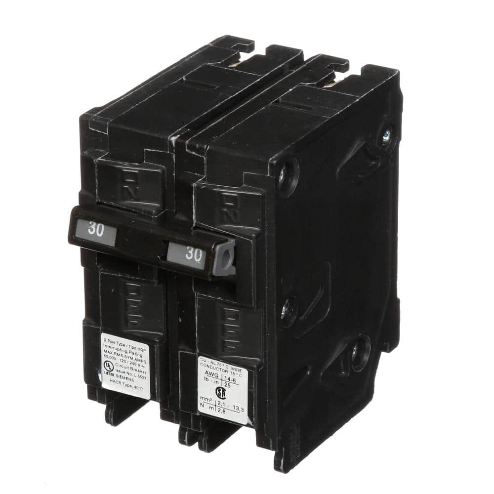 Siemens Type HQP Double-Pole 65kA Circuit Breaker, model Q230HH, product label detail, image 11