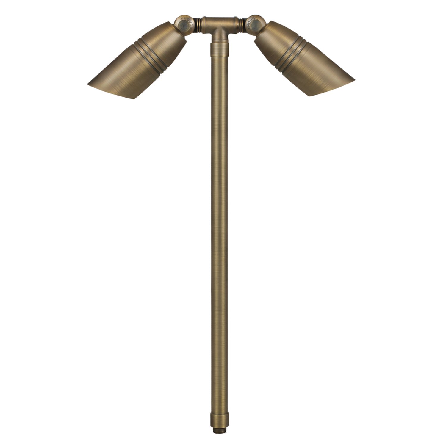 brass Convex Lens Twin Path Light in Antique Bronze finish
