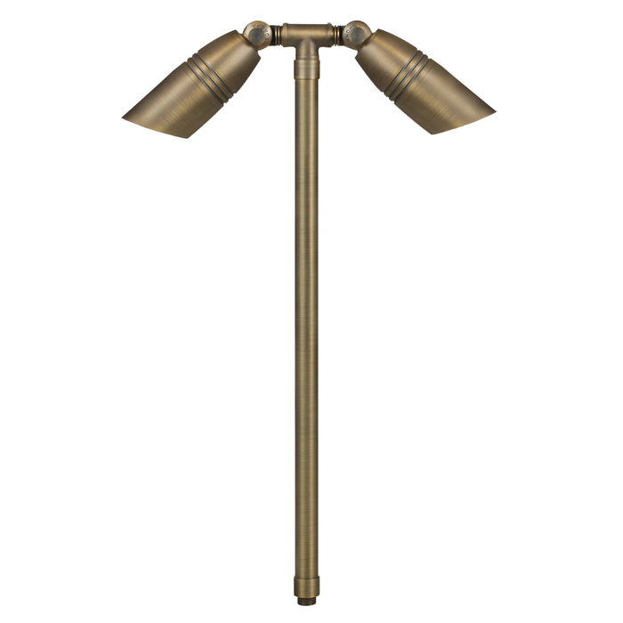 brass Convex Lens Twin Path Light in Antique Bronze finish