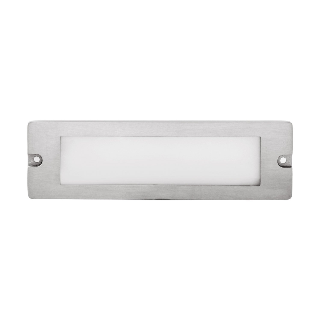 Brass Lensed Brick step light in Silver Plated