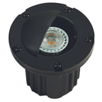 Black half-moon hooded adjustable round well light