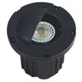 Black half-moon hooded adjustable round well light