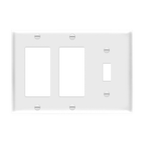 Enerlites Combination Three-Gang Wall Plate – Toggle and 2 Decorator/GFCI