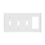 Enerlites Combination Four-Gang Wall Plate – 3 Toggles and Decorator/GFCI