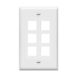 Enerlites Multimedia Face Plates 6-Port 1-Gang Keystone