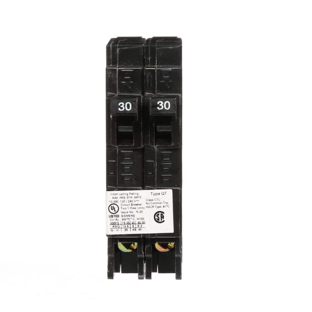 Siemens Type QT Tandem Circuit Breaker, model Q2020U, product label detail, image 17
