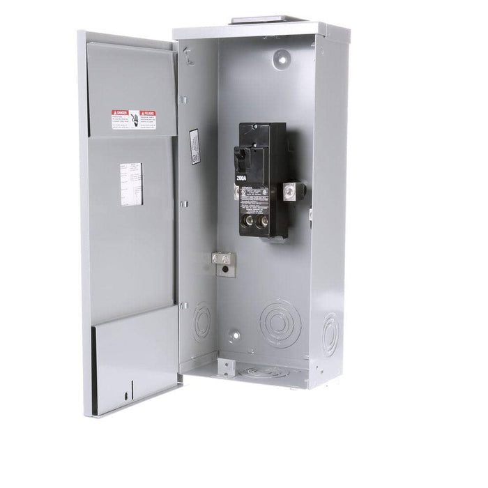 Siemens 200 Amp 2-Space 2-Circuit Main Breaker Outdoor Load Center, model W0202MB1200CU, alternate product view 2