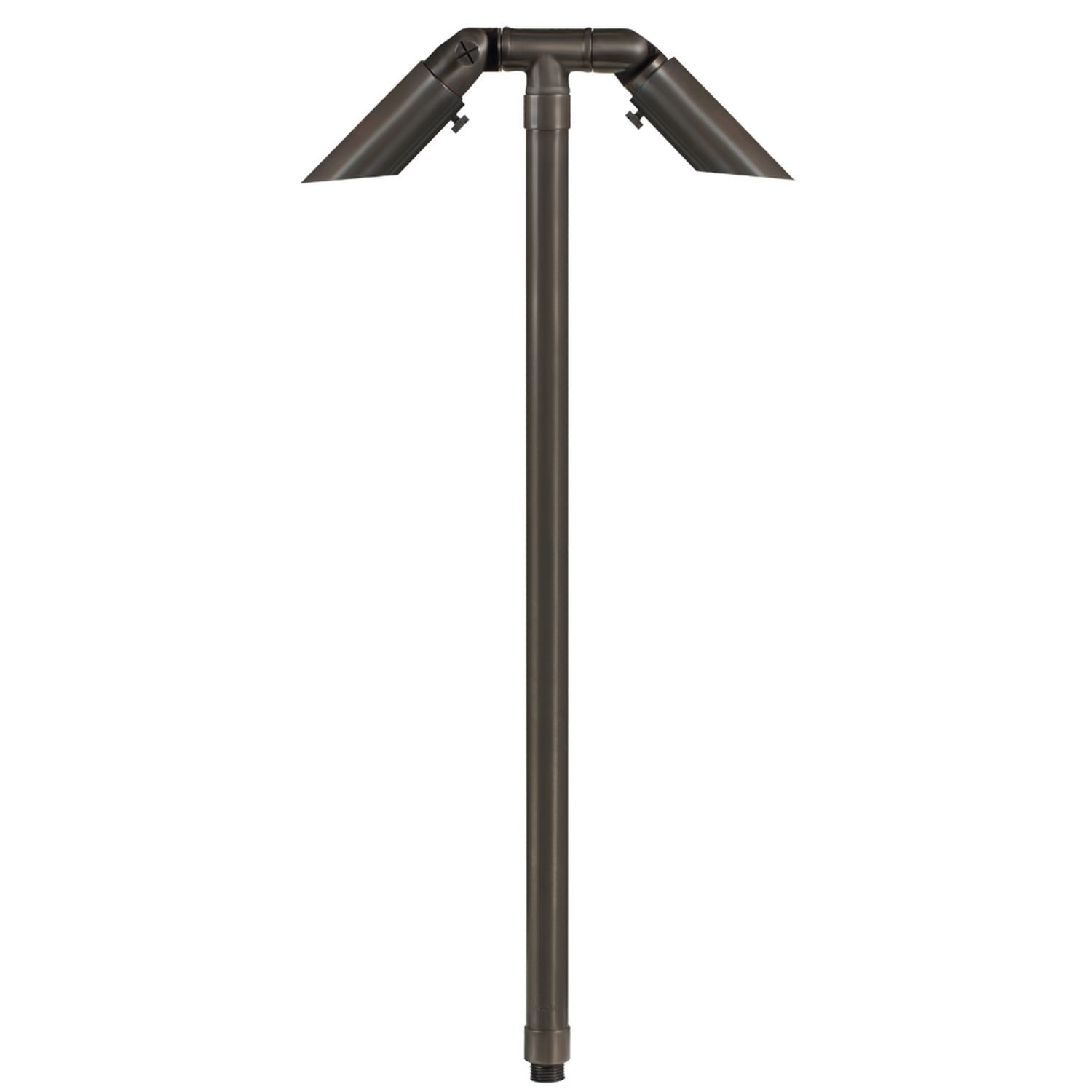 Brass Twin Path Light in Gun Metal, close product view