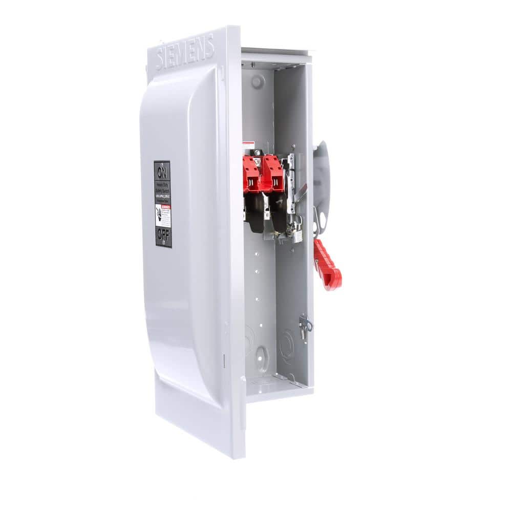 Siemens Heavy Duty 100 Amp 600-Volt 3-Pole Outdoor Non-Fusible Safety Switch, model HNF363R, alternate product view 4