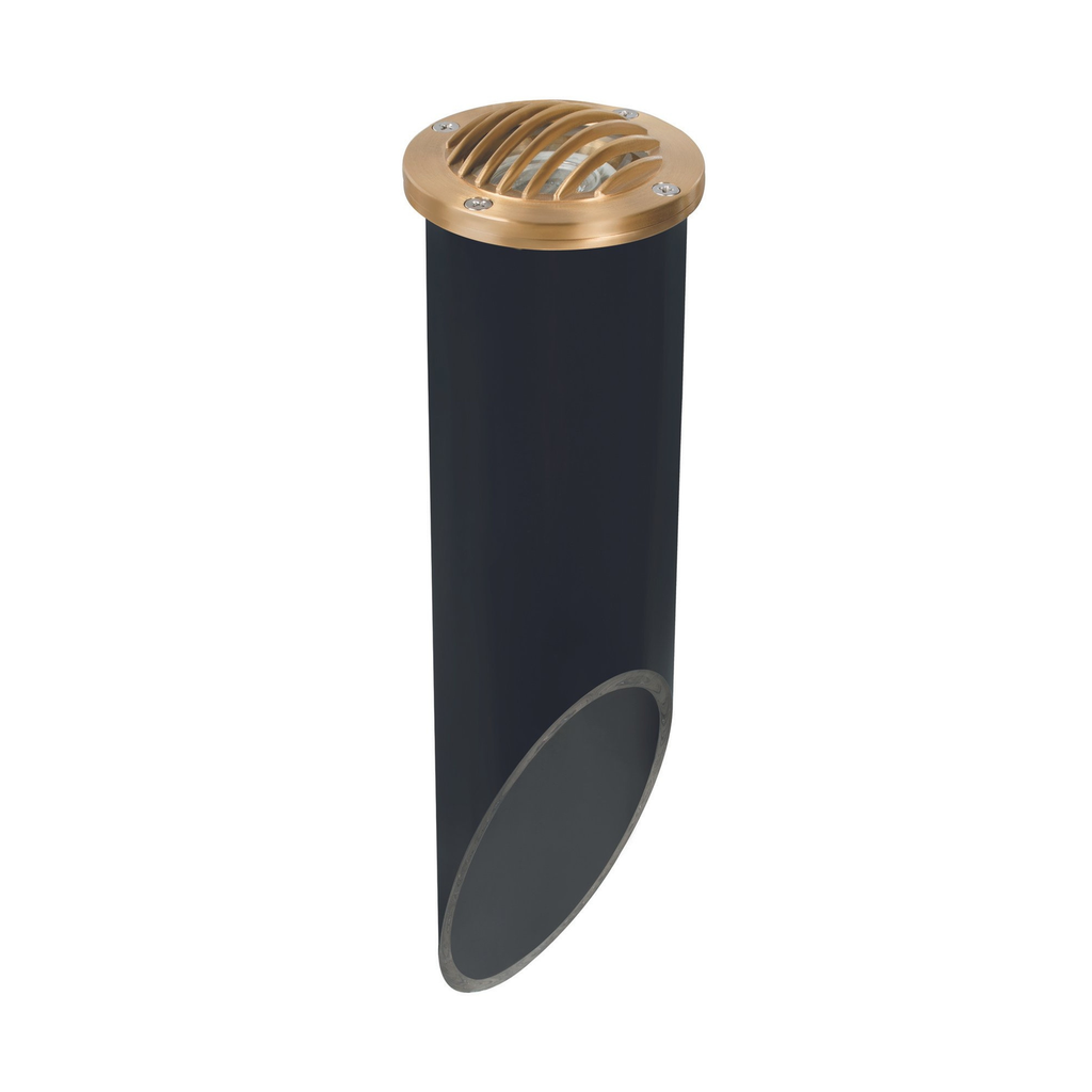 Natural brass louvered deep-sleeve well light, alternate view