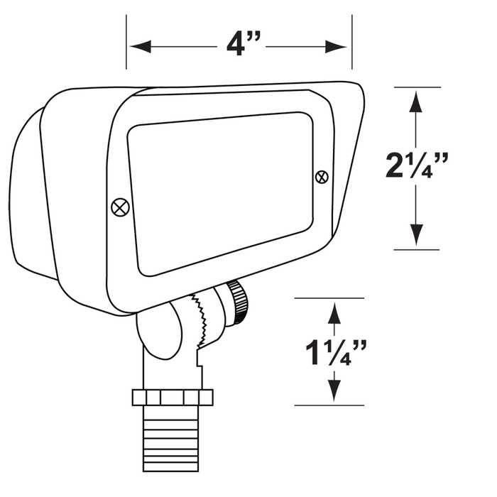 Dimension Diagram For Directional Flood Light alternate view