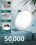 Fits soffit, double drywall ceilings, and ceiling spaces that are as small as 2".
