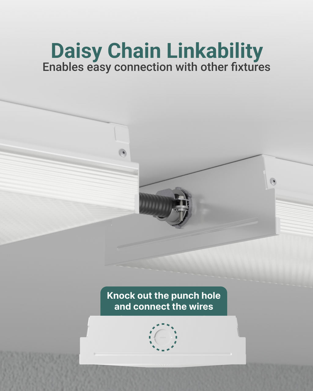 The fixture's ultra-slim, lightweight design seamlessly blends into any ceiling for your indoor space.