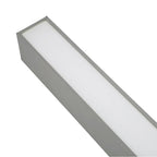 Silver architectural linear pendant diffuser close-up