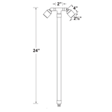 16 Inch Span Twin Path Light in Bronze, alternate product view