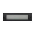 Black lensed brick step light - front product view
