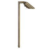 brass Flat Lens Adjustable Stem Path Light in Antique Bronze finish