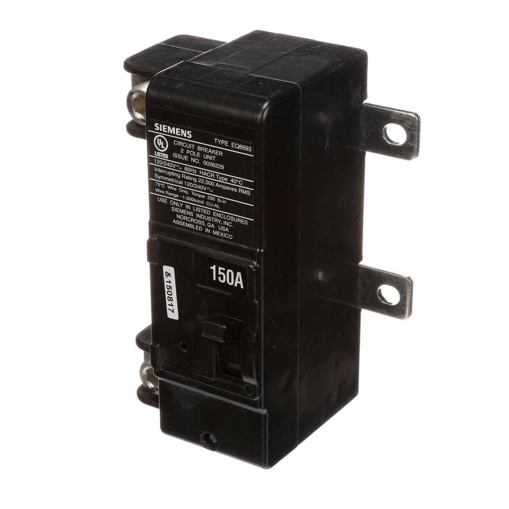 Siemens 150 Amp Main Breaker Conversion Kit, model MBK150A, product label detail, image 2