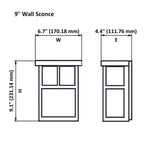 Black Finish & Glass LED Wall Sconce, 3-4311D Series