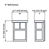 Black Finish & Glass LED Wall Sconce, 3-4311D Series