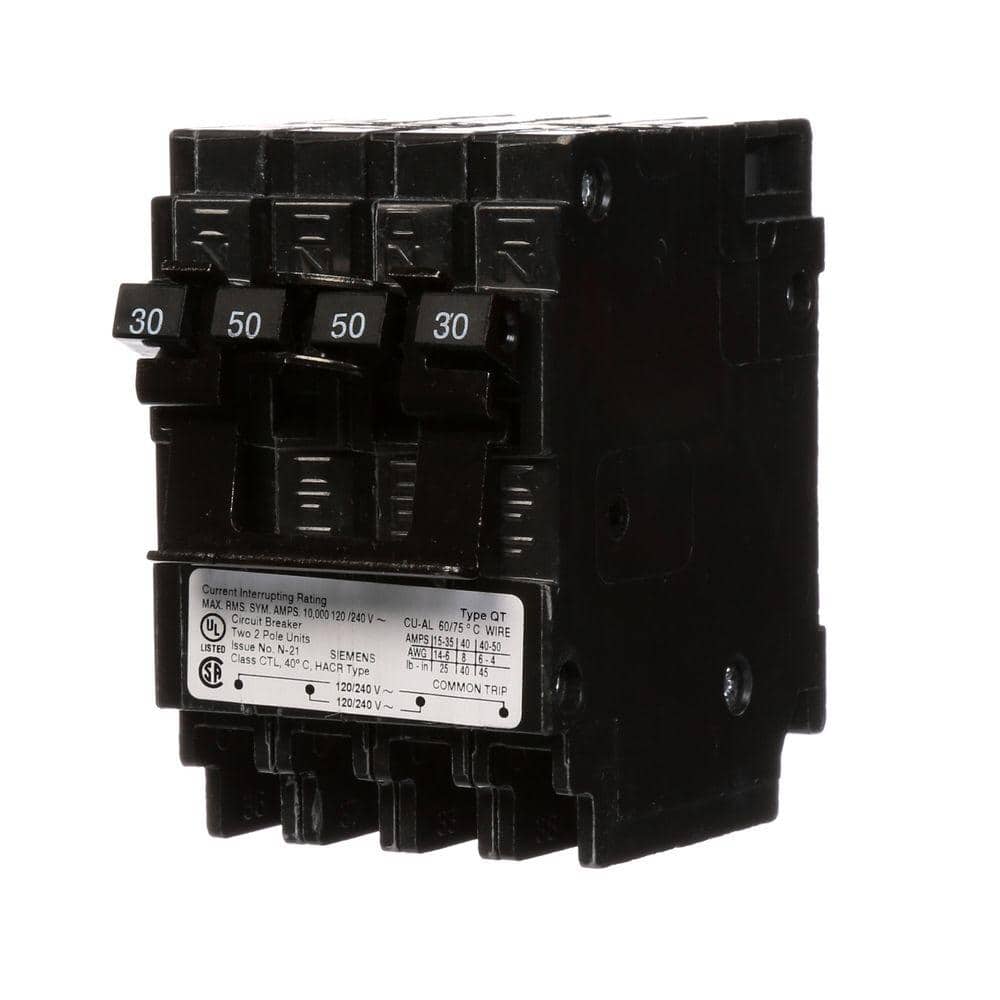 ORIGINAL : Siemens Type QT Quadplex Circuit Breaker, model Q24030CT2, product label detail