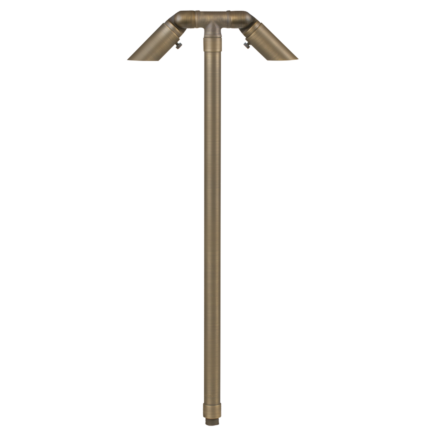 Brass Twin Path Light in Antique Bronze, close product view