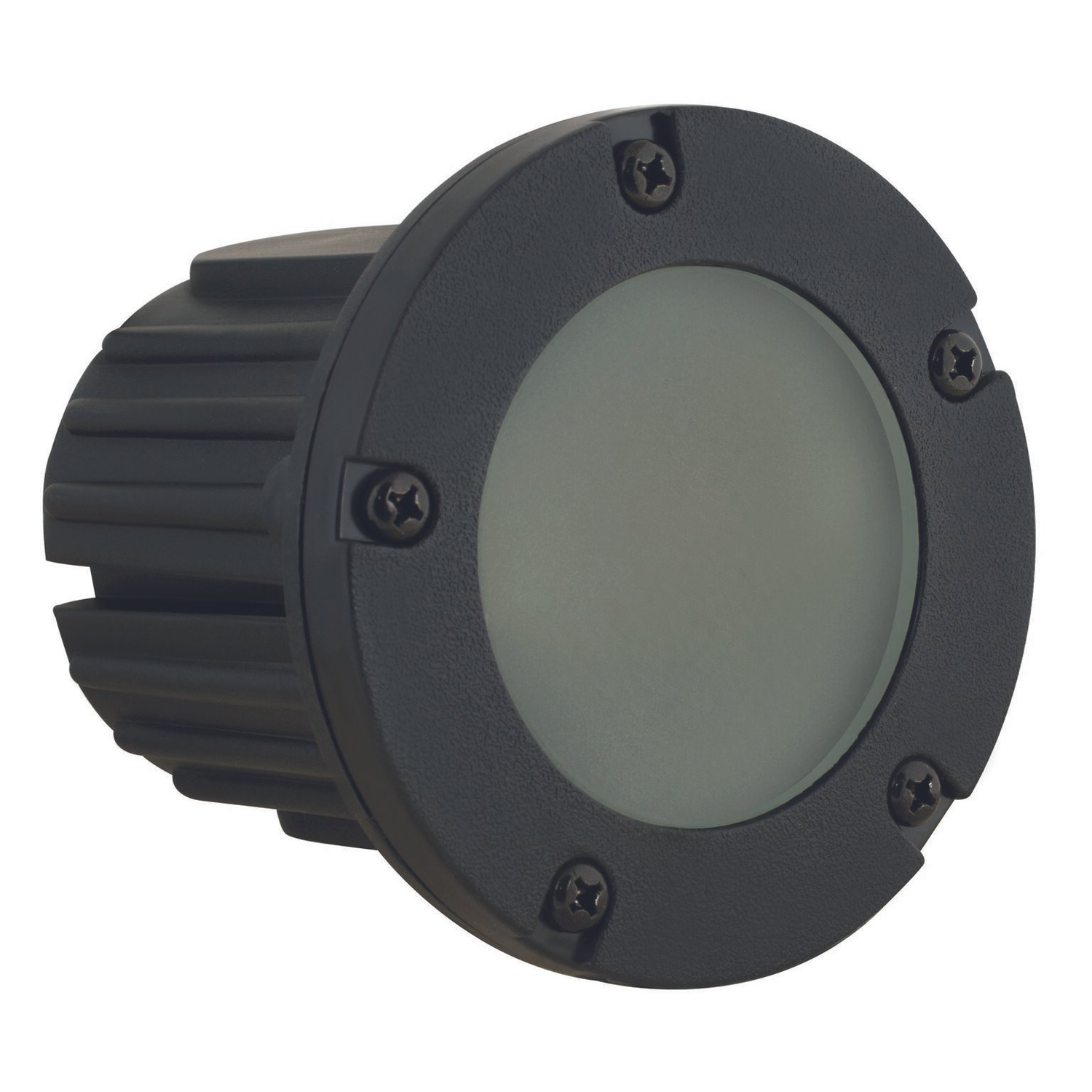 Lensed Disc step light in Black