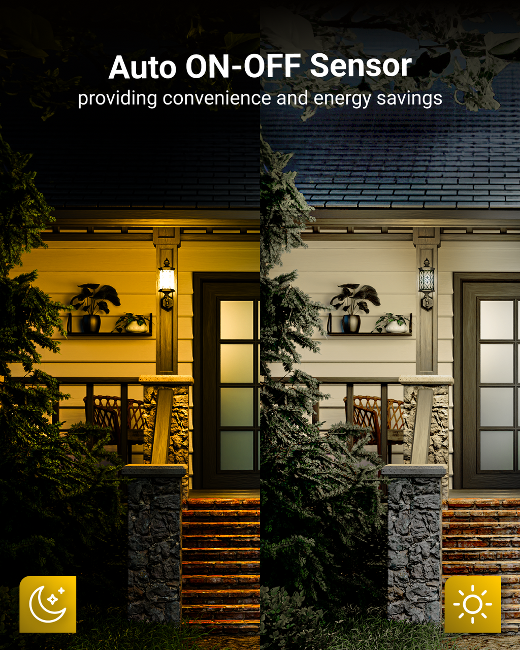 A19 LED Bulb, Yellow Bug Light, Dusk to Dawn Photocell, 480 Lumens