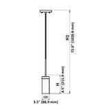 3 1/2" Satin Nickel & Opal White Glass Cylinder LED Mini Pendant Light, P058 Series