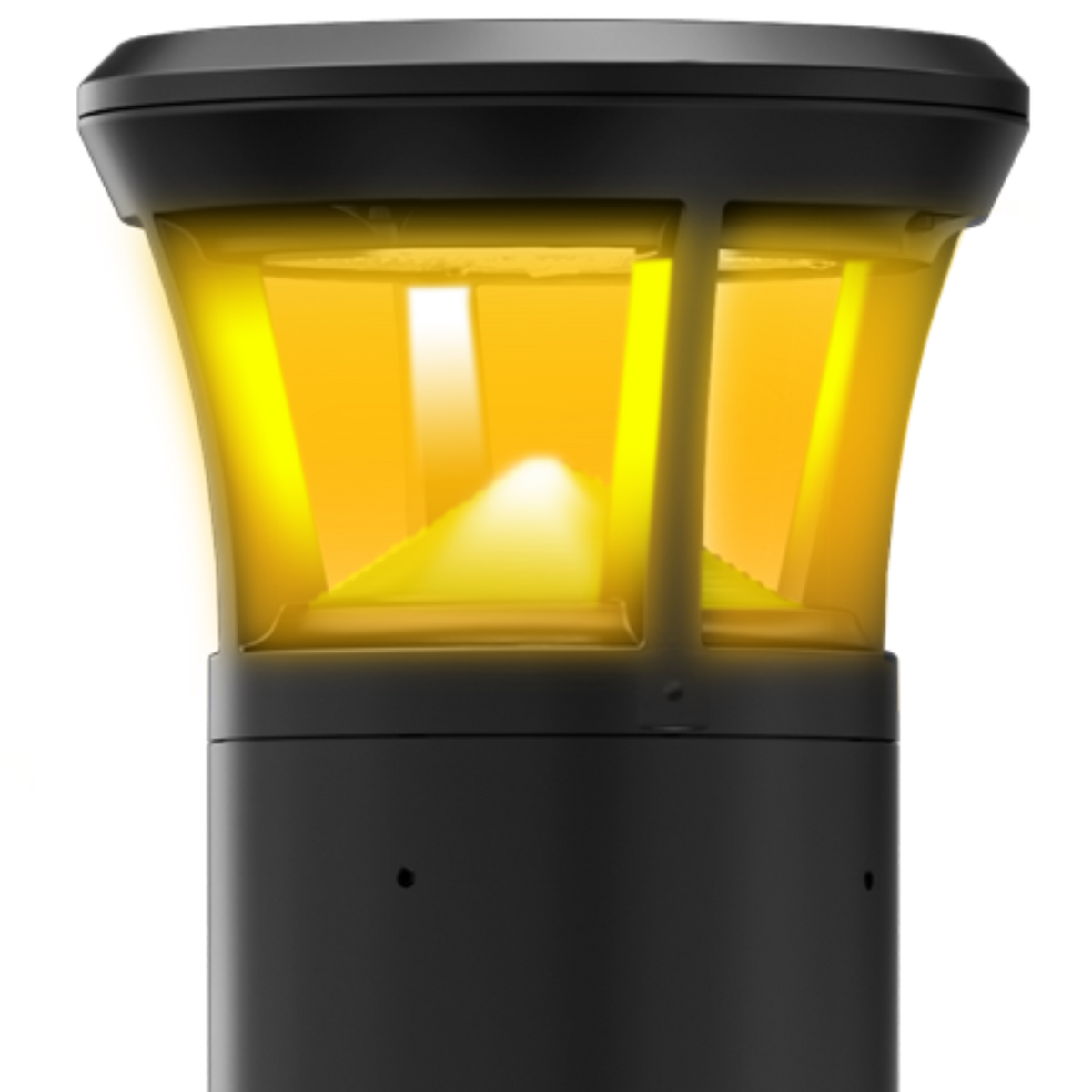 Black LED Bollard Light, 42 Inch, Flat Top, 24W/15W/12W, Selectable Wattage & CCT, 3000 Lumens