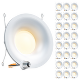 Recessed LED Retrofit Lighting, Curved Trim Design, 5/6 Inch, Selectable CCT, 1000 Lumens
