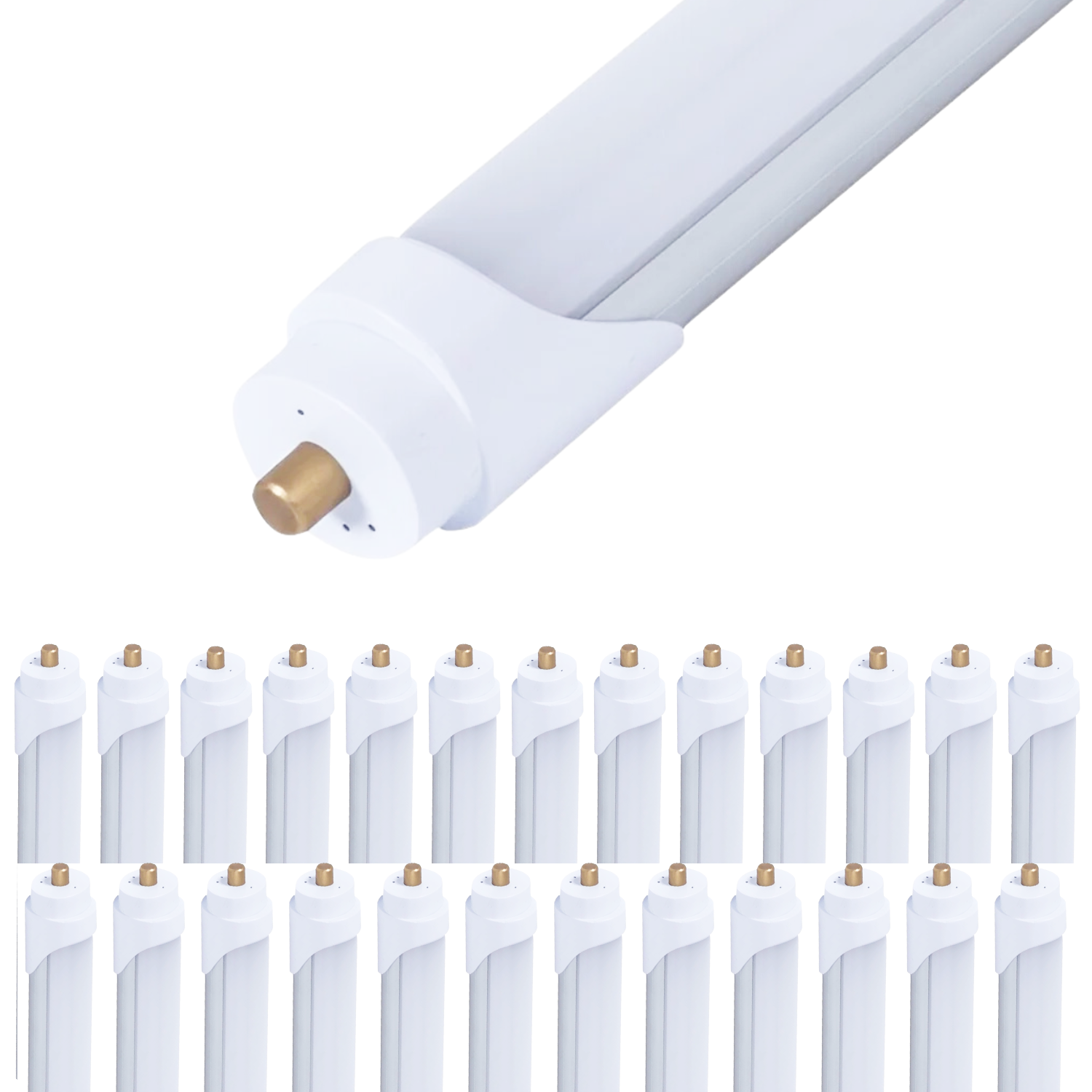 20-Pack FA8 8ft LED T8 Tube Lights – 40W, 6000K Daylight, Semi-Frosted, Energy Saving