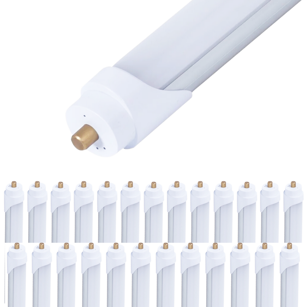 T8 LED Tube, 8ft, FA8 Base, Frosted, Bypass, Type B, 40W, Double Ended ...