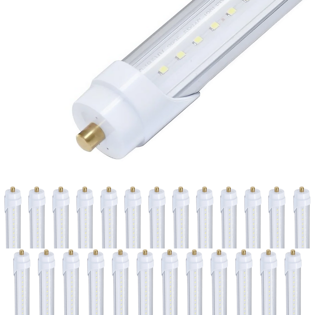 T8 LED Tube, 8ft, FA8 Base, Clear, Bypass, Type B, 40W, Double Ended ...