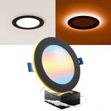 Recessed LED Lighting, 6 Inch, Slim, Wafer Thin, Night Light, Black Trim, Selectable CCT, 1500 Lumens