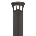 Dark Bronze LED Bollard Light, 24 Inch, Crowned Top, 24W/15W/12W, Selectable Wattage & CCT, 3000 Lumens