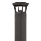 Dark Bronze LED Bollard Light, 24 Inch, Crowned Top, 24W/15W/12W, Selectable Wattage & CCT, 3000 Lumens